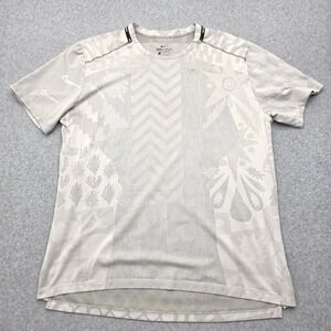 Nike Running Dri-FIT Knit Performance Shirt Mens Large Gray Lightweight Athletic